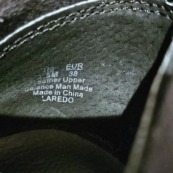 SAM EDELMAN Black Leather Suede Laredo Booties Size 7.5 - Picture 7 of 7